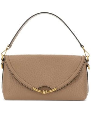 Gianni Chiarini Bea Maxi Grain Leather Shoulder Bag - Brown