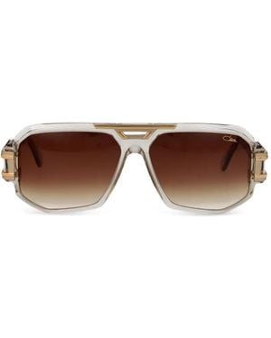 Cazal Geometric-Frame Sunglasses - Brown