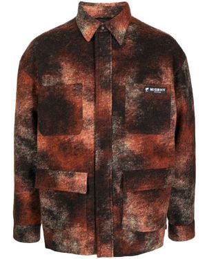 MISBHV Gemustertes Hemd Mit Logo-Patch - Rot