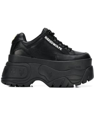 Naked Wolfe Sporty Platform Trainers - Black