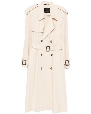Wardrobe NYC Gabardina Con Cinturón Y Botones - Blanco