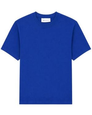 Ami Paris Cotton T-Shirt With Embossed Ami De Coeur - Blue