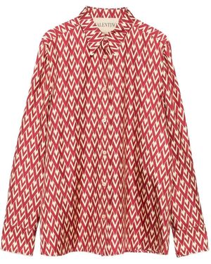 Valentino Garavani ジオメトリックパターン シルクシャツ - レッド