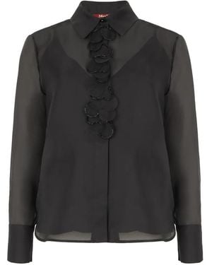 Max Mara Ruffled-Collar Blouse - Black