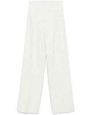 Plan C Hose Mit Bundfalten - Weiß