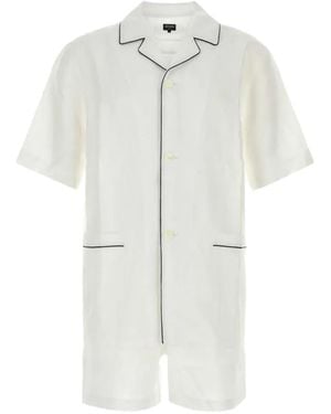 ZEGNA Piping-Detail Linen Pyjamas - White