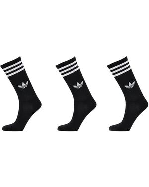 adidas Three-Stripes Logo Socks (Pack Of Three) - Black