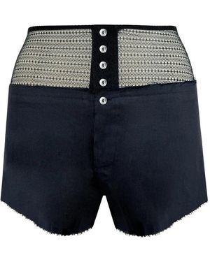 Contessa Mills Laissez Mesh-Panel Shorts - Blue