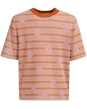 Marni T-Shirt À Logo Intarsia - Pink