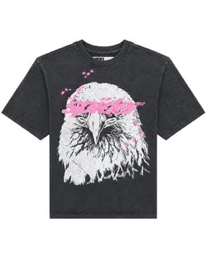 Sp5der Screaming Eagle Graphic-Print T-Shirt - Black