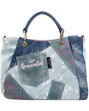 Braccialini Amy Jeans Top-Handle Tote Bag - Blue