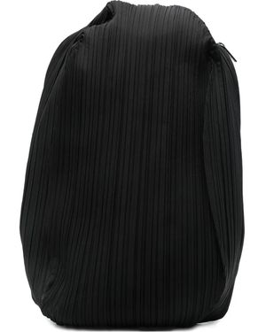 Pleats Please Issey Miyake "Oval Pleats" Backpack Bags - Black