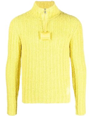 Moncler Ribbed High Neck Jumper - Yellow