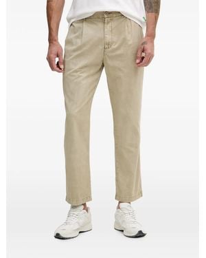 Benetton Pleated Elasticated-Waistband Trousers - Natural
