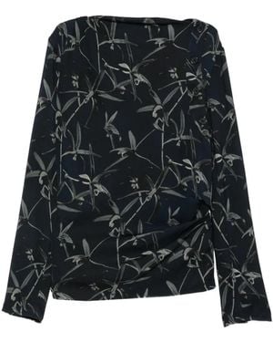 Proenza Schouler Floral-Print Button-Detail Top - Black