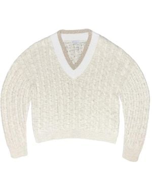 Brunello Cucinelli Jersey Con Lentejuelas - Blanco
