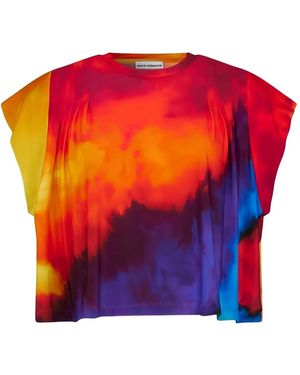 Rabanne タイダイ プリーツ Tシャツ - レッド