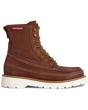DSquared² Raised-Seam Leather Boots - Brown