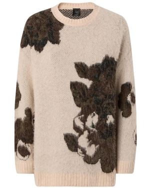 Pinko Floral-Intarsia Knitted Sweater - Black