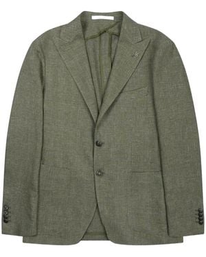 Tagliatore Peak-Lapel Single-Breasted Blazer - Green