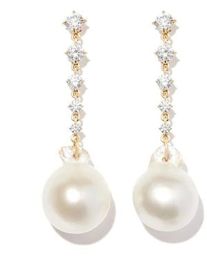 Lizzie Mandler 18Kt Éclat Pearl And Diamond Earring - White
