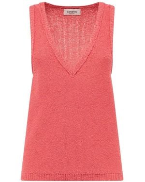 Laneus V-Neck Tank Top - Pink
