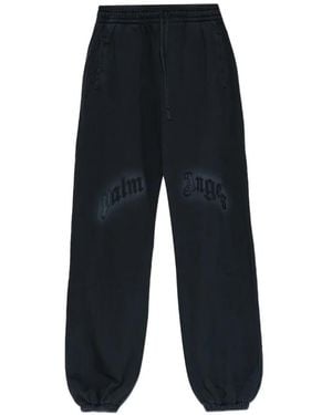 Palm Angels Logo-Print Track Trousers - Blue