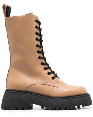 3Juin 40Mm Lace-Up Leather Boots - Brown
