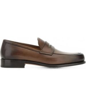 Duca Degli Abruzzi F.M Lav. Gy Leather Loafers - Brown
