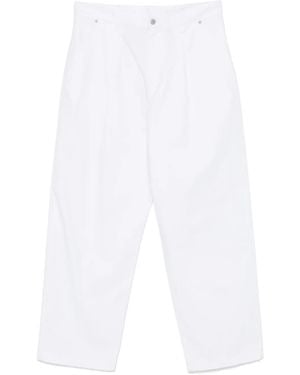 Moschino Pantalon Plissé À Coupe Ample - Blanc