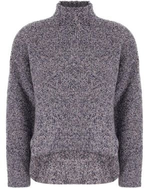 Giorgio Armani Melierter Strickpullover mit Stehkragen - Grau