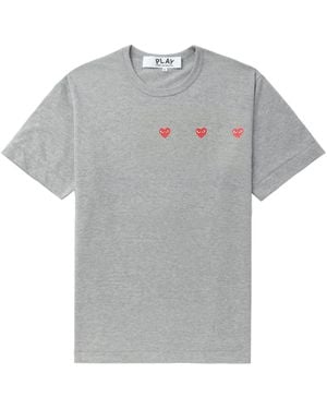 COMME DES GARÇONS PLAY Triple Hearts T-Shirt - Grey