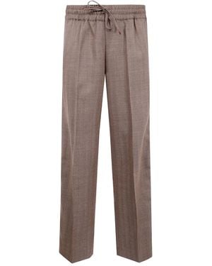 Drole de Monsieur Mélange-Effect Trousers - Brown