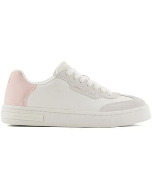 ARMANI EXCHANGE Leather Trainers - White