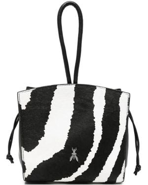 Patrizia Pepe Zebra-Print Leather Clutch Bags - Black