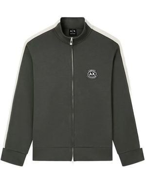 ARMANI EXCHANGE Side-Stripe Zip-Up Sweatshirt - Grey