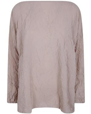 Daniela Gregis Crinkled Silk Top - Brown