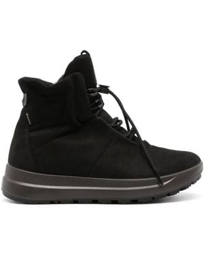 Ecco Solice Drawstring Suede Boots - Black
