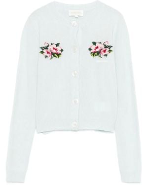 ShuShu/Tong Floral-Embroidered Cardigan - White