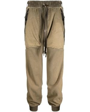 Boris Bidjan Saberi Faded Drop-Crotch Cotton Track Pants - Natural
