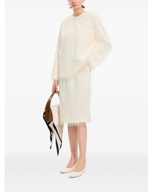 JNBY Fringe-Jacquard Long-Sleeve Top - White