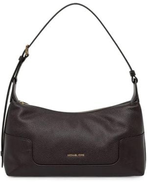 MICHAEL Michael Kors Medium Teddi Pebbled-Leather Shoulder Bag - Black