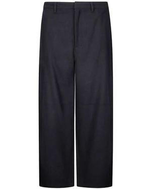 Arte' Gallery Pleated Straight-Leg Pants - Blue