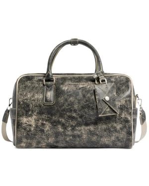 DSquared² Leren Duffeltas Met Gebarsten Effect - Grijs