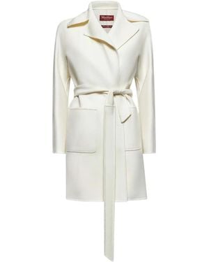 Max Mara Belted Wrap Coat - White