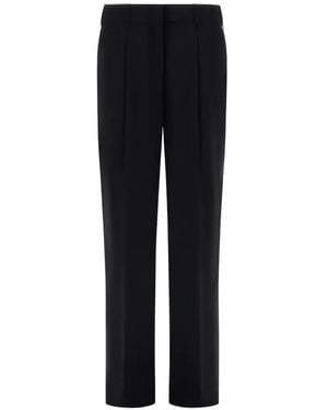 Herno Pantalon À Plis Marqués - Black