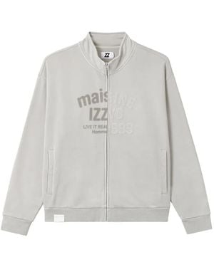 Izzue Sudadera Con Logo Y Cremallera - Gris