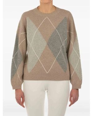 Le Tricot Perugia アーガイル セーター - ナチュラル