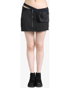 【関税込み】HYEIN SEO ブラック フリンジ ミディアムスカート HYEIN SEOのブラック カーゴ ミディアムスカート＆トップス