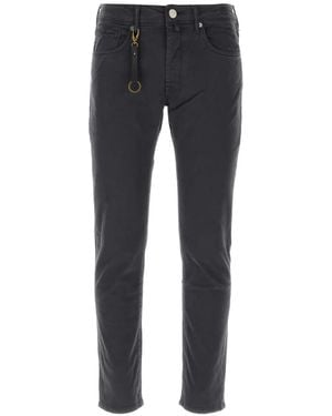 Incotex Jeans Dritti Con Applicazione - Blu
